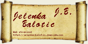 Jelenka Balotić vizit kartica